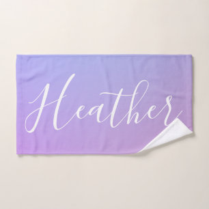 Your Name or Word Purple Pink & Blue Gradient Hand Towel
