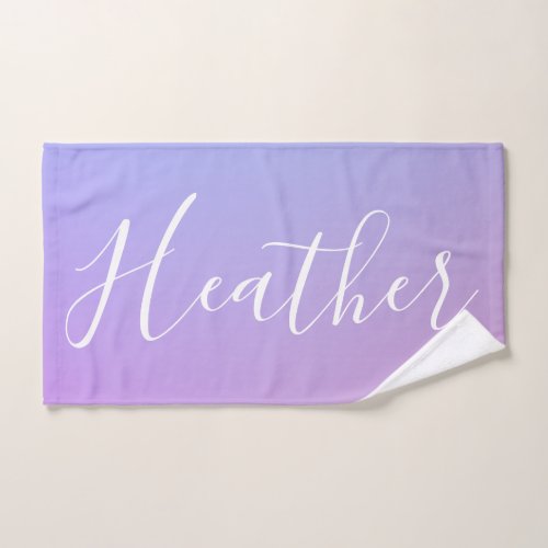 Your Name or Word  Purple Pink  Blue Gradient Hand Towel