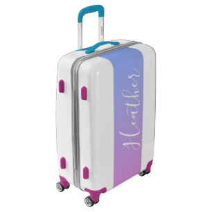 Your Name or Word   Purple Pink & Blue Gradient Luggage