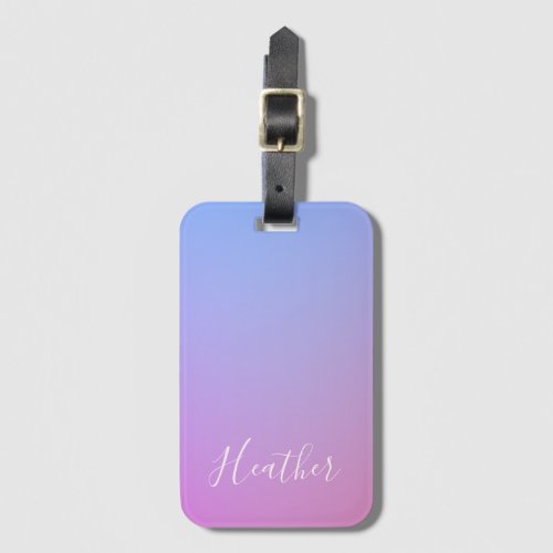 Your Name or Word  Purple Pink  Blue Gradient Luggage Tag