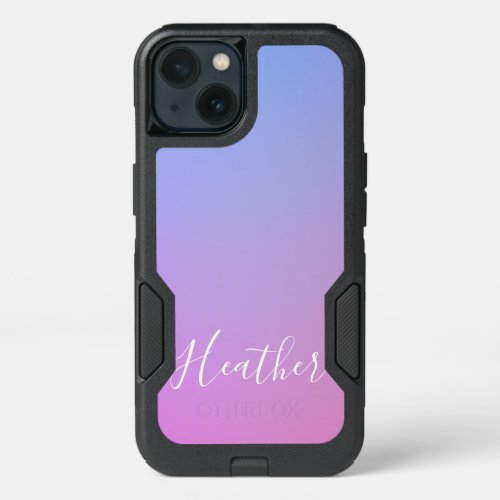 Your Name or Word  Purple Pink  Blue Gradient iPhone 13 Case