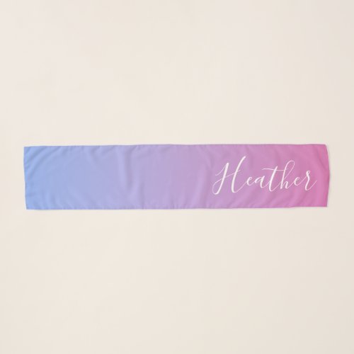 Your Name or Word  Purple Pink  Blue Gradient Scarf