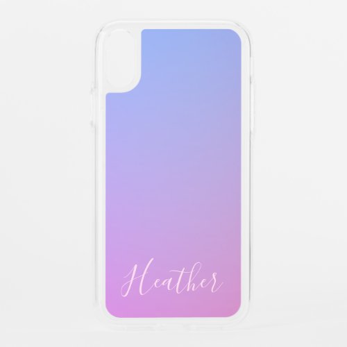Your Name or Word  Purple Pink  Blue Gradient iPhone XR Case
