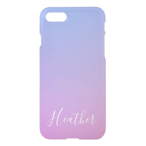 Your Name or Word  Purple Pink  Blue Gradient iPhone SE87 Case