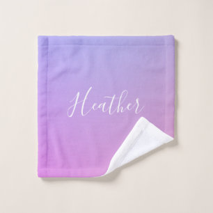 Your Name or Word Purple Pink & Blue Gradient Wash Cloth