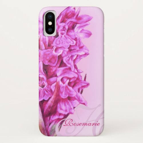 Your name Orchid floral pink iphone case