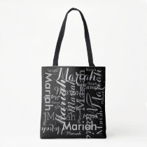 your name pattern black stylish tote bag your name pattern black stylish tote bag