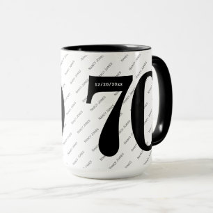 Your Name Pattern - Black & White - Bold 70 Mug