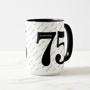 Your Name Pattern - Black & White - Bold 75 Mug