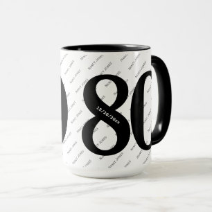 Your Name Pattern - Black & White - Bold 80 Mug