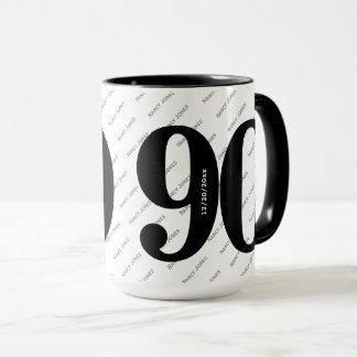 Your Name Pattern - Black & White - Bold 90 Mug