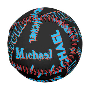 Your name pattern monogram blue red black colour baseball