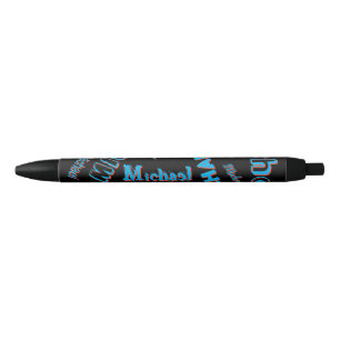 Your name pattern monogram blue red black colour pen