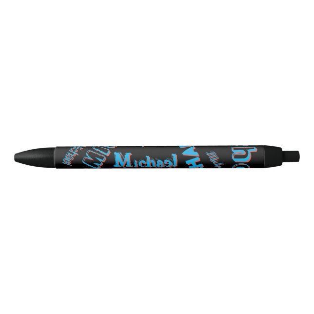 Your name pattern monogram blue red black colour pen (Front)