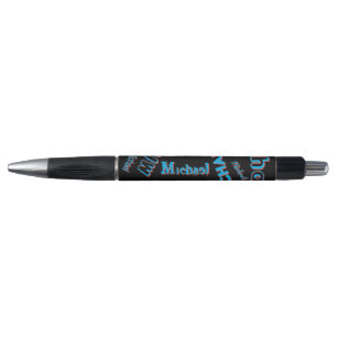 Your name pattern monogram blue red black colour pen