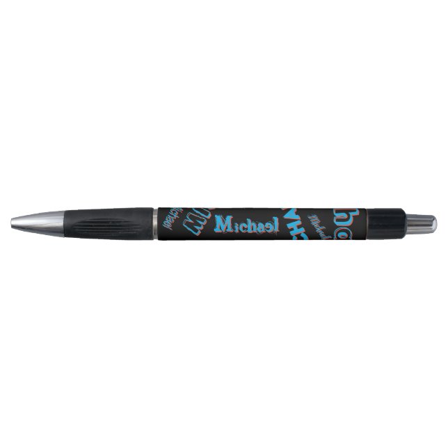 Your name pattern monogram blue red black colour pen (Front)