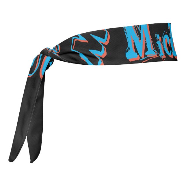 Your name pattern monogram blue red black colour tie headband (Rotate 270)