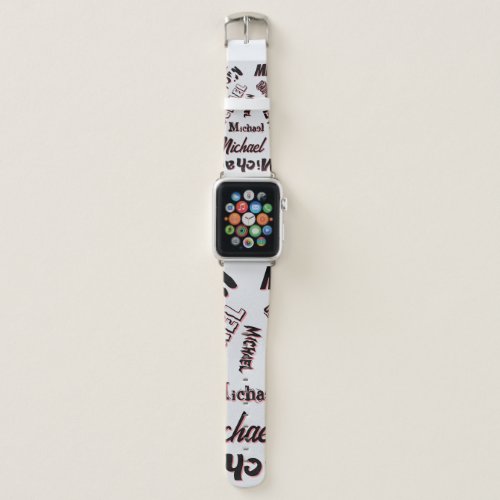 Your name pattern monogram rose colour shadow apple watch band