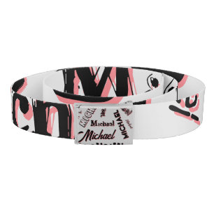 Your name pattern monogram rose colour shadow belt