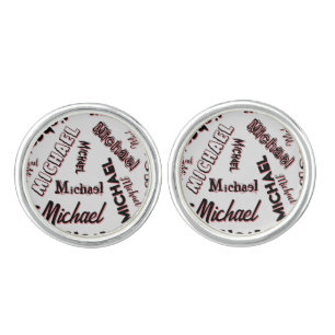Your name pattern monogram rose colour shadow cufflinks