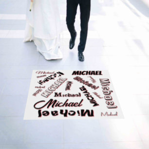 Your name pattern monogram rose colour shadow  floor decals