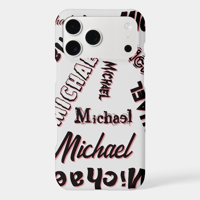 Your name pattern monogram rose colour shadow iPhone case (Back)