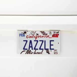 Your name pattern monogram rose colour shadow license plate frame