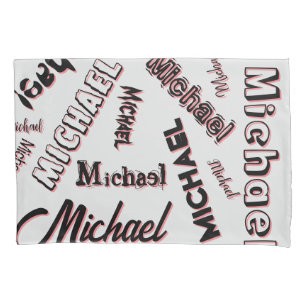 Your name pattern monogram rose colour shadow pillow case