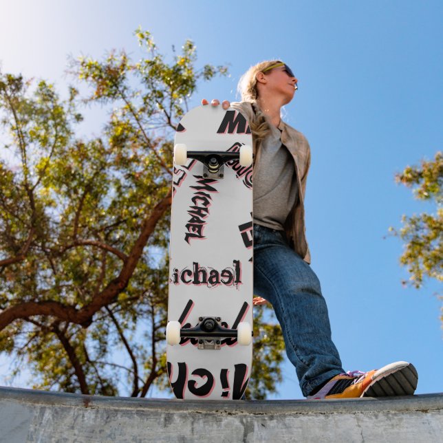 Your name pattern monogram rose colour shadow skateboard (Outdoor 1)