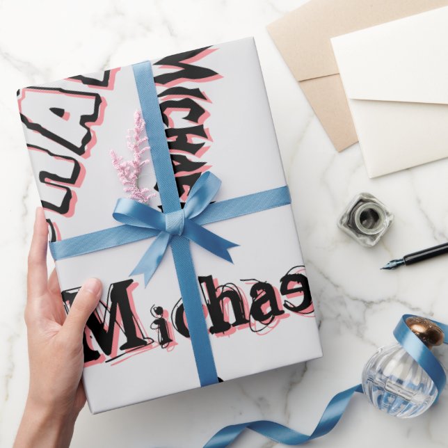 Your name pattern monogram rose colour shadow wrap wrapping paper (Gifting)