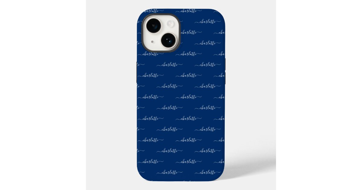 Blue Ombre Watercolor Custom Name Phone Case iPhone 12 Pro 