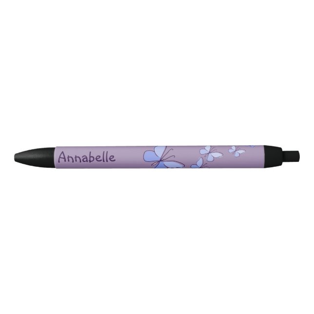 Your Name Periwinkle Butterflies Violet  Pen (Front)