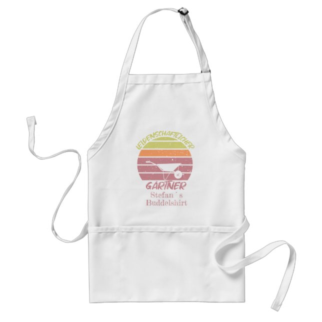 your name personalizable design gardener adult apron (Front)
