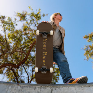 Your Name Personalize Brown Skateboard
