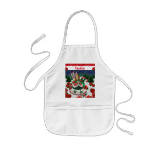 Your Name Personalize Christmas Holiday Princess Kids' Apron