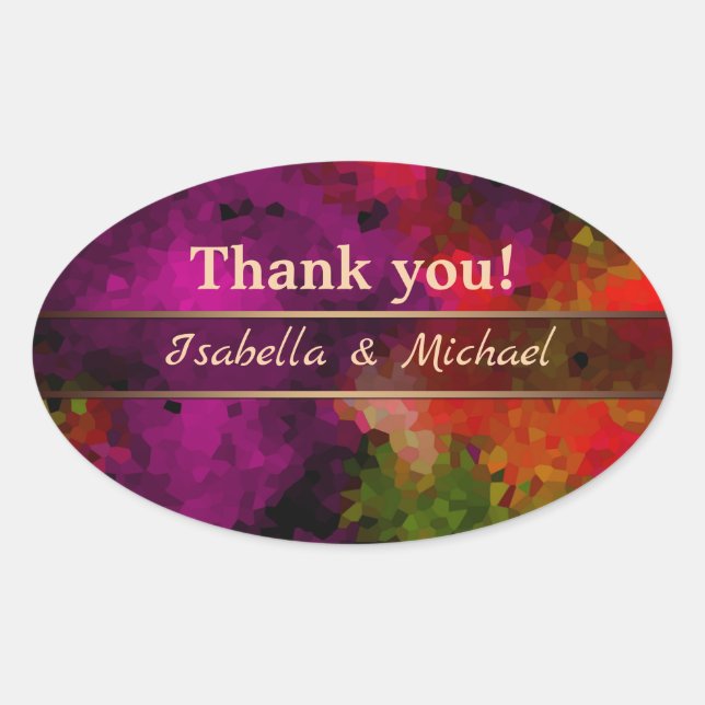 Your name, personalize, initials, abstract oval sticker (Front)