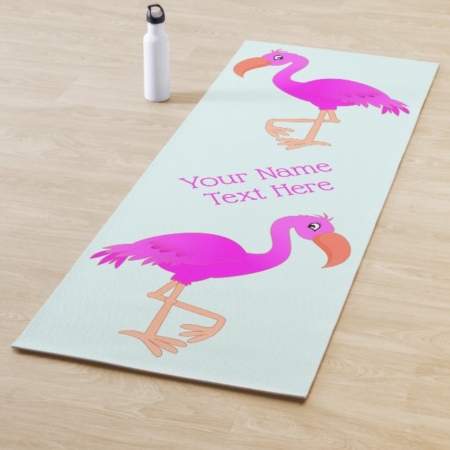 Your Name Personalized Pink Flamingo Yoga Mat Gift (In Situ)