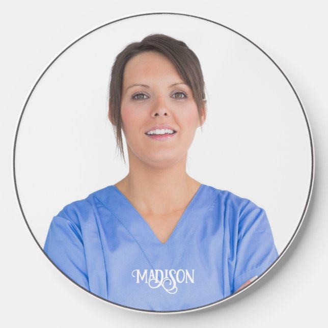 YOUR Name & Photo custom Wireless Charger (Front)