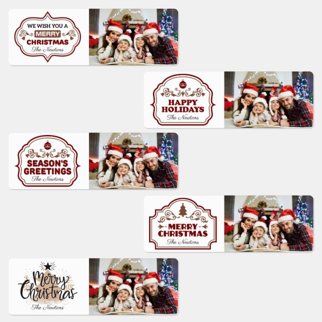 YOUR name & Photos Christmas Labels (Group)