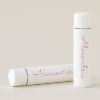 Your Name Pink Handwritten Script Lip Balm