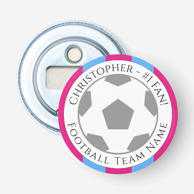 Your Name plus Football Team Name Bottle Opener (Front)