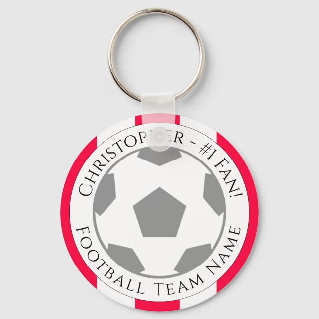Your Name plus Football Team Name Keychain (Front)
