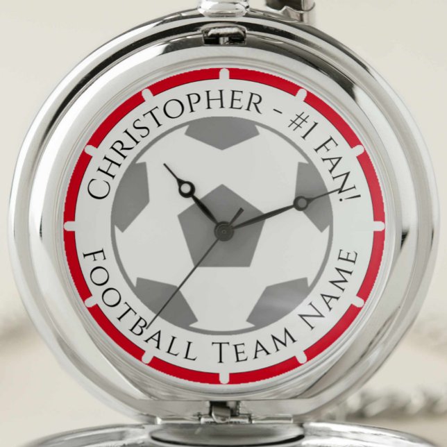 Your Name plus Football Team Name Pocket Watch (Creator Uploaded)