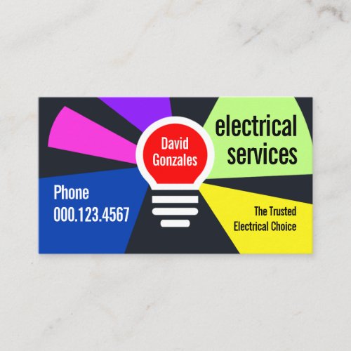 Your Name Powers Light Bulb Business Card
