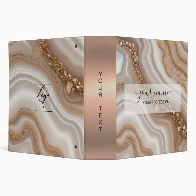 Your name & Profession neutral beige  3 Ring Binder (Background)