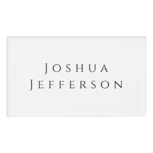 Your Name Professional Creative Plain Black White Tag