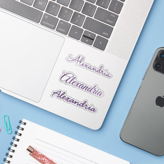 Your Name Purple Handwritten Script Versions Sticker
