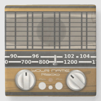 Your Name Radio Personalized Disc Jockey Stone Coaster