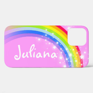 Your name rainbow light pink star sky iPhone 12 pro case