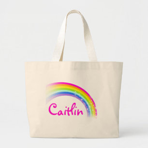 "your name" rainbow pink / light tote bag